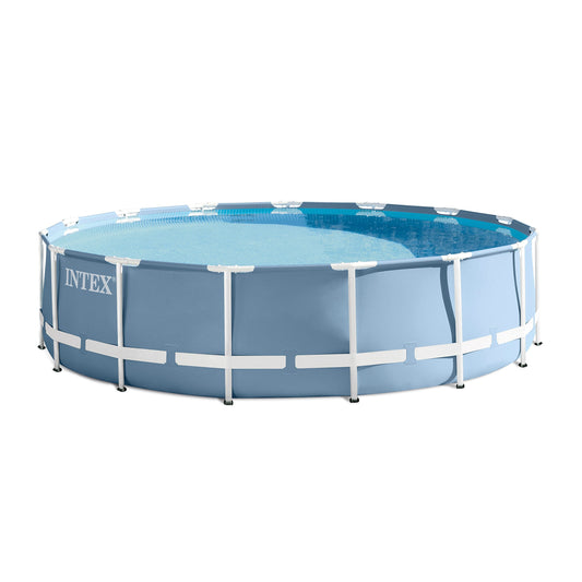 Ensemble de piscine à cadre prisme Intex de 15 pieds x 42 pouces avec pompe à filtre, échelle, tapis de sol et couverture de piscine 