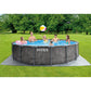 Intex Greywood Prism Frame Ensemble de piscine extérieure ronde hors sol de 15' x 48" avec pompe à filtre 1000 GPH, échelle, tapis de sol et couverture de piscine 