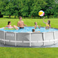 Ensemble de piscine hors sol INTEX 26723EH Prism Frame Premium : 15 pieds x 42 pouces - Comprend une pompe à filtre à cartouche 1000 GPH - Échelle amovible - Couverture de piscine - Piscine à cadre en tissu de sol 