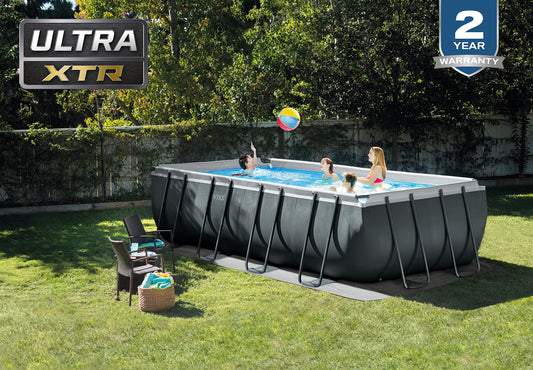 Rectangular Ultra XTR® Frame Above Ground Pool w/ Sand Filter Pump - 18' x 9' x 52"