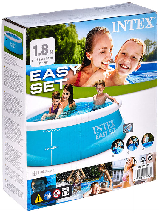 Intex 28101EH Easy Set, piscine 6 pieds x 20 pouces, 6 pieds x 30 pieds, bleu 