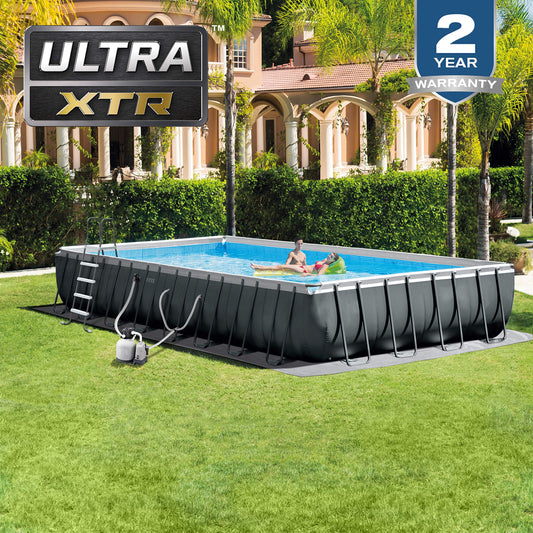 Rectangular Ultra XTR® Frame Above Ground Pool w/ Sand Filter Pump & Saltwater System - 32' x 16' x 52"